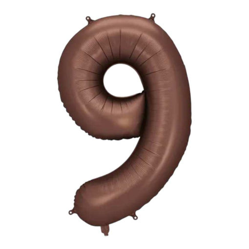 Picture of FOIL BALLOON NUMBER 9 MOCHA 34 INCH